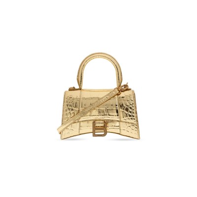 BALENCIAGA WOMEN'S HOURGLASS HANDBAG XS IN GOLD 5928331S4GM8000 (18.8*13*7.9cm)